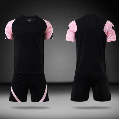 China Moisture wicking soccer uniform black pink soccer uniform /men Custom Design Best Quality Soccer Quick-Drying Soccer Jersey for sale