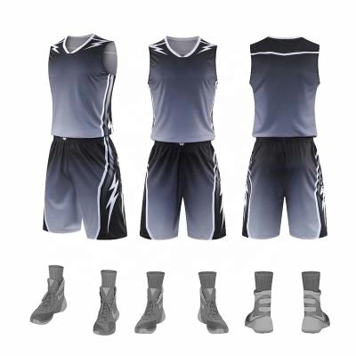 China Custom Breathable Mens Blank Basketball Tank Top Set Wholesale Hot Sale Fashion Youth Basketball Sports Uniforms for sale