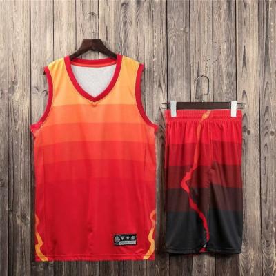 China New breathable basketball uniforms fashion youth men's basketball team training singlet set wholesa custom for sale