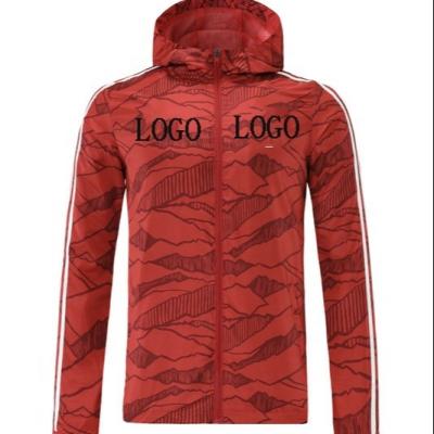 China Wholesale Comfortable Breathable Quick Drying High Quality Hooded Autumn Jackets Football Coat\Soccer Anorak for sale