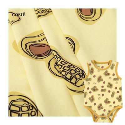 China Fun Pattern Fiber Bamboo Digital Print Soft Fabric Designer Tank Top Viable Printed Custom Peanuts For Kids Baby Garment for sale