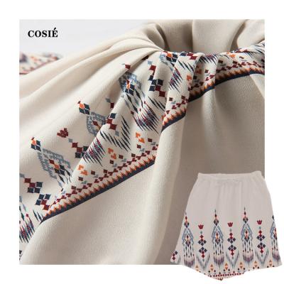 China Viable custom digital printing NO MOQ ethnic pattern printed 100% viscous rayon 135gsm crepe ply fabric for sale