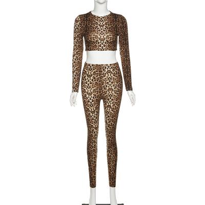 China High quality breathable hot sale fitness jumpsuit yoga sets leopard grain sports suit for women for sale