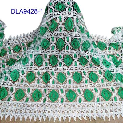 China Multicolor Polyester Cord Lace Fabric Breathable Embroidery Guipure Lace Nigerian African Cord Lace Fabric for sale