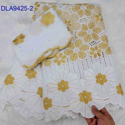 China Wholesale Price Viable High Quality Pure Cotton Lace Embroidery Swiss Lace Fabric African Lace Set For Dress Dress for sale