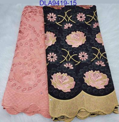 China Viable hot selling swiss lace fabric embroidery cotton lace dry cotton lace set from Nigeria good quality for sale