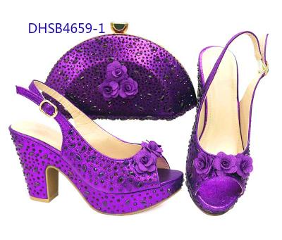 China High Quality African Fashion Trend Shoes And Bag Set Nigeria Party High Heels Sandals With Matching Clutch For Wedding for sale