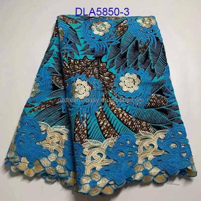 China Wholesale Genuine Fashion Good Quality Holland Ankara Shrink-Resistant Wax With Embroidery Rope Lace Fabric for sale