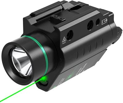 China 300 Lumens LED Flashlight Flashlight Tactical Flashlight Green Laser Combo Laser Weapon with Picatinny Rail Mount for Pistol Pistol Rifle for sale