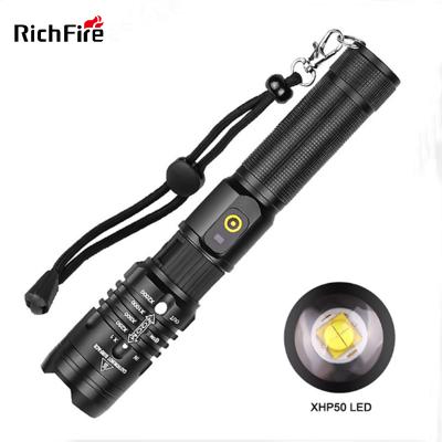 China Zoomable Emergency Lights 20W 1500lumen 5 Modes Torches Handheld Tactical Aluminum Body USB Rechargeable XhP50 LED Flashlights à venda