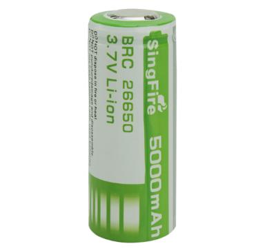 China SingFire 26650 3.7V 5000mAh Li-ion Rechargeable Battery - Green + White 26650 Battery for sale