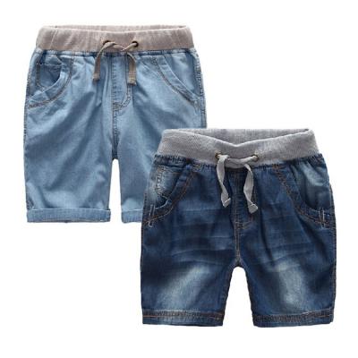 China Baisheng Breathable Garment Customized Factory Hot Sales Summer Simple Patchwork Beach Wear New Denim Shorts Quick Dry Kid Jean Denim Shorts for sale