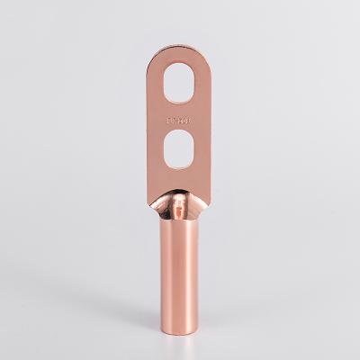 China Wire Connecting Wholesale Price DTS-50 Two Hole Type Copper Terminal Cable Hook Tube Connector Terminal Hole for sale