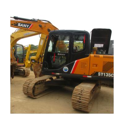 China Second Hand Sany Excavator SY135C Hydraulic Crawler Track Digger With ISUZU Engine for sale