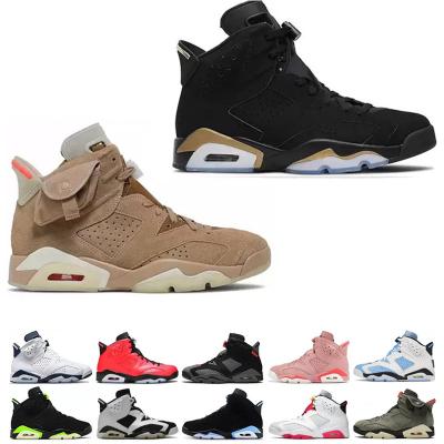 China Rubber Iron Gray Mens Trainers Sports Sneakers Jumpman 6 UNC Jordaneli Olive Black Cat Bordeaux Bred Mens Womens 6s Basketball Shoes for sale