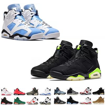 China Breathable 6s Basketball Shoes 6 Men's UNC Jordaneliedly Flint Hare Coaches Electric Green Sports Sneakers Tinker Olive Gatorade Bordeaux for sale