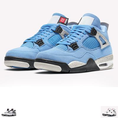 China High Quality Fire Blue Red Smoke College Shoe Men's Jumpman 4 Basketball AJ4 Sport Shoes _dan Genuine Leather Rubber Gray Jor UNC for sale