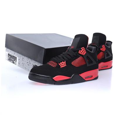 China Rubber With Box Jordaneliedlys 4 Thunder Red Genuine Leather Men Basketball Shoes Retro UNC Sports Sneakers Outdoor Running Shoes for sale