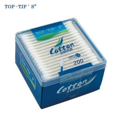 China Soft and gentle stick cotton paper buds in paper box with pp cap for sale