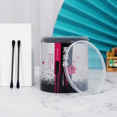 China 200PCS soft and gentle daily use black color paper stick cotton swabs OEM cotton buds for sale