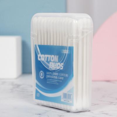 China 50PCS Disposable Daily Use Cotton Tip Ear Cleaning Swabs Plastic Stick Cotton Buds for sale