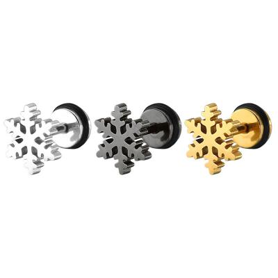 China FASHIONABLE New Titanium Snowflake Stud Earrings Jewelry Stainless Steel Steel Stud Earrings for sale