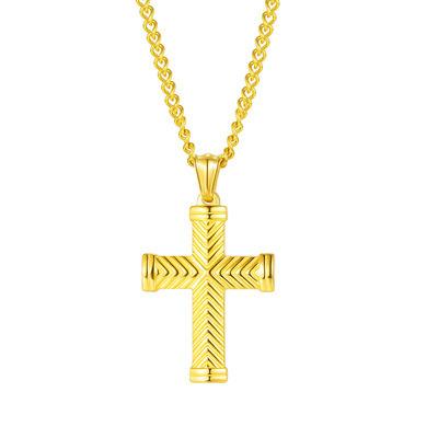 China New Retro Hip Hop Classic Cross Pendant Street FASHION Stainless Steel Necklace for sale