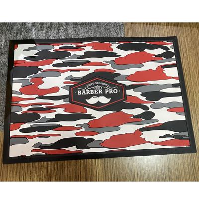 China Viable Camouflage Silicone Mat For Hairdresser, Blue Barber Salon Mat, Insulation Pads for sale