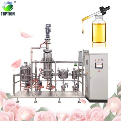 China Rose essentiële olie extractie Wiped Film Evaporator Short Path Distillatie Eenheid Te koop