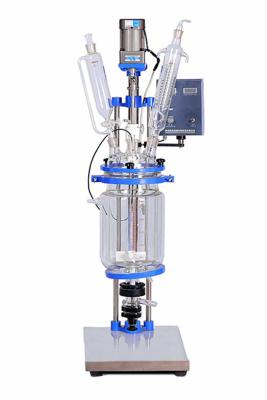 China 5L glazen reactor dubbellaagglas reactor voor laboratorium Te koop