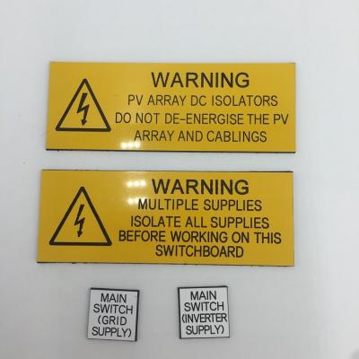 China ABS Warning Custom Printed Plastic Signs Customised Size Widely Use for sale