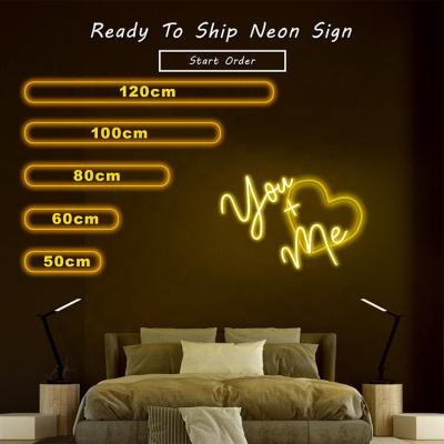 China Customization Wedding Wall Mounted/Hanging Decoration You and Me Neon Sign for Room Wall Decoration for sale