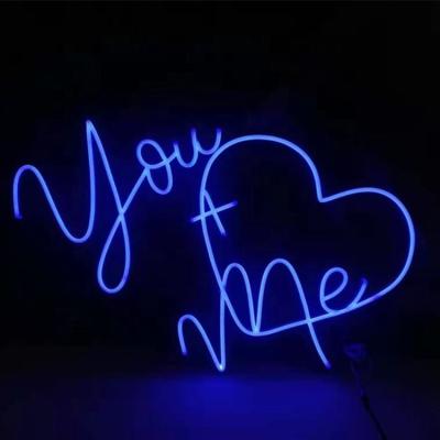 China Customs lead neon sign wall mounted/hanging you and me neon sign wedding decoration for wall decoration for sale