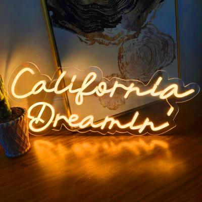 China Custom Neon Sign Wall Mounted California Dreaming Neon Sign LED Light For Wall Decoration for sale