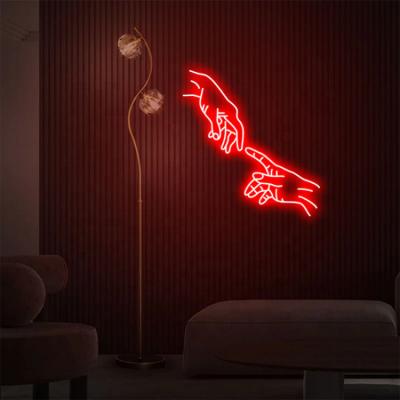 China Wall Mounted/Hanging Birthday Gift Light Hands Led To Flex Neon Sign Wall Art Neon Lamp For Wall Decoration for sale