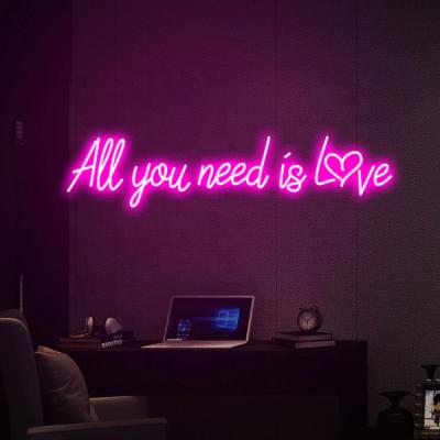 China High Quality Wall Mounted / Hanging All You Need Is Love Custom Neon Sign For Bedroom Wall Decoration for sale