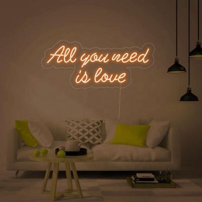 China Wall Mounted/Hanging All You Need Is Love Neon Sign Wall Decoration Idea Neon Led For Decoration for sale