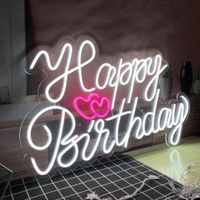 China Wall Mounted/Hanging Drop Shipping Happy Birthday Party Neon Sign Customs Lead Neon Sign For Birthday Party Used for sale