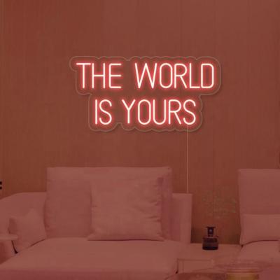 China Custom Neon Sign Wall Mounted The World Is Yours Neon Light For Wall Decoration for sale