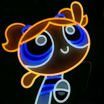 China Lovely Cartoon Glowing Neon Sign Neon Light Bedroom Wall Art Wall Mounted/Hanging Comic Led Neon Led Sign for sale