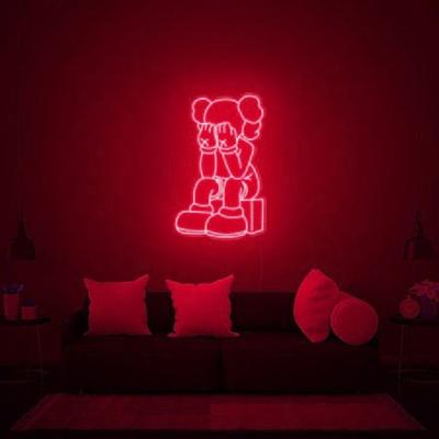 China Custom Mand Kaws Logo Neon Sign Wall Mounted / Hanging Neon Light For Party Home Holiday for sale