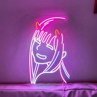 China Wall Mounted/Hanging Led Neon Lamp Anime Figure Light Baby Girl Neon Sign Custom Neon Sign For Bedroom Wall Decoration for sale