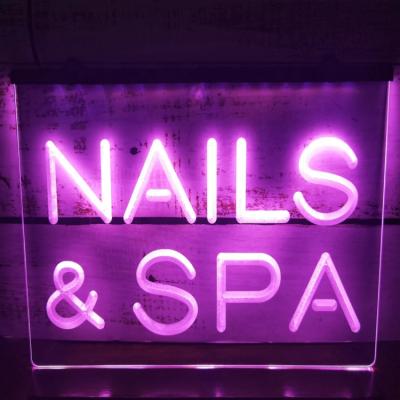 China OEM service nail shop decoration neon sign salon beauty nail shop sign wall mounted/hanging decoration for sale for sale