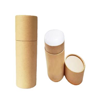 China Disposable custom printing can lift paper tube packaging with rolled edge for lip balm container tube for sale