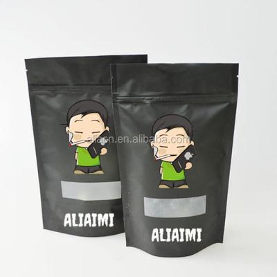 China Custom Black Moisture Proof Matte Zipper Mylar Packaging Bags Wholesale Price Dispensary for sale