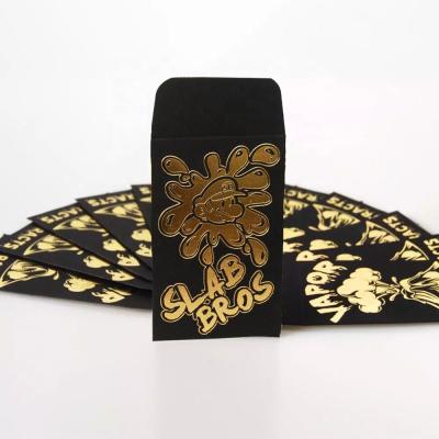 China Grocery Custom Order Logo Gold Foil Gift Certificate Packaging Mini Budget Money Envelopes for sale