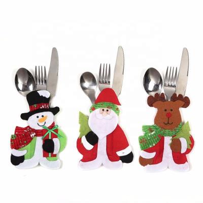 China Cloth Amazon Hot New Style Christmas Party Decoration Multiple Cutlery Set Knives Fork Bags Fork Knives Pouch for sale