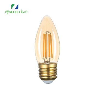 China Newest Residential Amber C35 Led Filament Lamp Light 5W 630lm With Higher Efficiency for sale