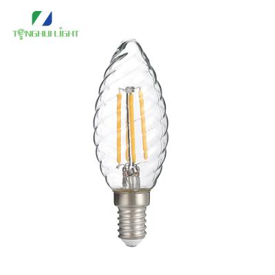 China Newly C35 Clear Glass+Aluminum Led Filament Candle Bulb Dimmable Made In China for sale