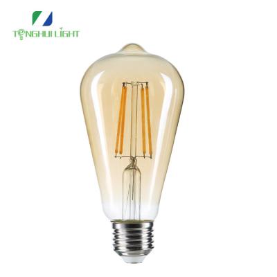 China Cheap residential st64 360 degree led vintage filament lamp light 4w 6w 8w with all kinds PF to finish amber opal smoke for sale